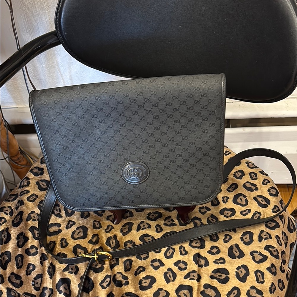 Gucci Black Crossbody Bag with Iconic GG Monogram
